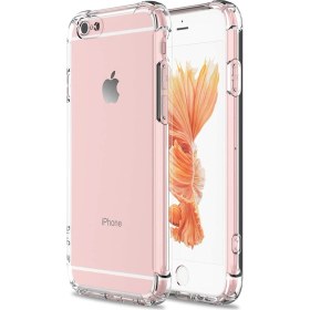 Resim Guesche Apple iPhone 6 Plus Şeffaf Airbag Antishock Silikon Kılıf ve Tam Kaplayan 9D Seramik Ekran Koruyucu Esnek Beyaz Cam 