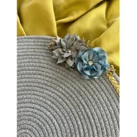 Resim Decohandy 39CM Çiçekli Jüt Örme Supla Amerikan Servis 