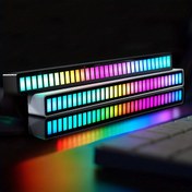 Resim 2 Adet LED Pickup Işıklar RGB Ses Kontrollü Senkron Ritim Aydınlatması - Renk Değiştiren Efektli USB Şarjlı Muzik Atmosfer Işığı, Masaüstü Oyun ve E-Spor Partileri İçin 