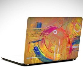 Resim Sarı Pembe Soyut Laptop Sticker 17 inch (39X27CM) 