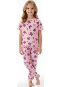 Resim Modanino Kız Çocuk %100 Pamuk Pijama Takımı 8-13 Yaş 12698ıs Pembe 