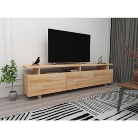 Resim WOODFACE Verona Çekmeceli Televizyon Sehpası 174x30 Doğal Ahşap Özel Tasarım 