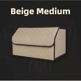 Resim Cdwishbest Bej M Araba Bagaj Organizatör Kutusu Yeni Yükseltme Oto Multiuse Araçları Saklama Çantası Istifleme Toplama Deri Acil Durum Saklama Kutusu 