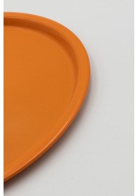 Resim 6'lı Turuncu Yuvarlak Çay Ve Kahve Sunum Tepsisi 22cm 