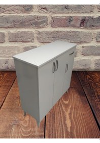 Resim Ayakkabılık Çok Amaç Model Parlak Beyaz Hard suntalem Demonte 5raf 1çekmece El Yapım Beyaz 