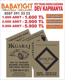 Resim babayiğitreklam FİRMAYA ÖZEL BASKILI OTO PASPAS KAĞIDI 