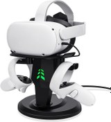 Resim alcopanda VR Stand, Headset Charging Dock, VR Display Stand Accessories for Meta/Oculus Quest 2, PSVR 2,Rift, Rift S,Valve Index Headset and Touch Controllers 