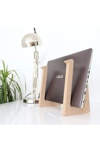 Resim Ahşap Laptop Standı - 13" - 14" Boyutlarındaki Laptoplar Ile Uyumlu - Laptop Yükseltici 