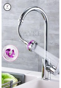Resim Yayke Pervaneli Flex Su Tasarruflu Mutfak Lavabo Musluk Başlığı 