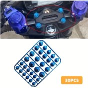Resim Tongdashop Yamaha Honda İçin 30 Adet Motor Kapakları Blue A Dekoratif Somun Başlıkları 