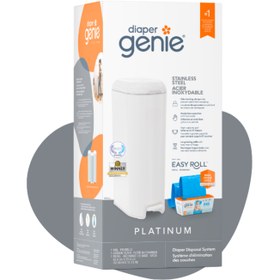 Resim Diaper Genie Bebek Bezi Kovası | Platinum | Lily White 