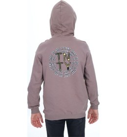 Resim Toontoy Kids Toontoy Erkek Çocuk Oversize Kapüşonlu Cepli Baskılı Sweatshirt - 2 İplik Kahve 