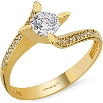 Altın Tektaş Yüzük Badem Tırnak Özel Tasarım 285831538