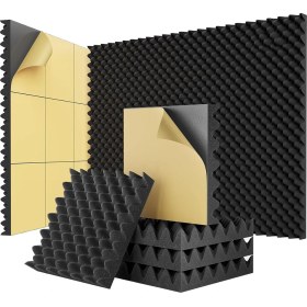 Resim Gorgeous 24'lü Paket Kendinden Yapışkanlı Yumurta Kasası Ses Geçirmez Köpük Paneller 2X12X12 Inç, Ev ve Stüdyolar Için Akustik Köpük (Yurt Dışından) 