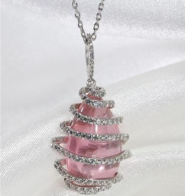Resim In Love Pembe Damla Taşlı Gümüş Kolye Inlove Gümüş Kolye 