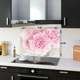 Resim Decorita Pembe Krizantem | Cam Ocak Arkası Koruyucu | 49.5cm x 76cm 