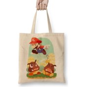 Resim Baskı Dükkanı Goomba Jump Super Mario Bez Çanta Uzun Saplı 