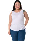 Resim Büyük Beden Kalın Askılı Yanları Tünelli Viskon Beyaz Body-beyaz Beyaz 