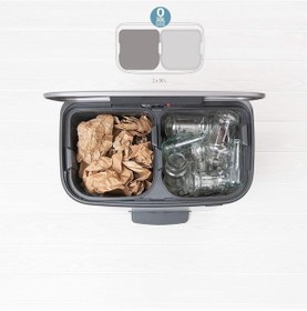 Resim Brabantia Çöp Kutusu İki Bölmeli 30+30 Lt Bo Pedal Bin Platinium 