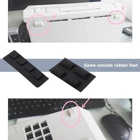 Resim ECSiNG 4 set kauçuk ayak yedek düğme vida kapağı, 6 x 6 mm / 11 x 7 mm Wii konsolları ile uyumlu, kauçuk vida kapağı seti, beyaz ve siyah, her biri 2 set 