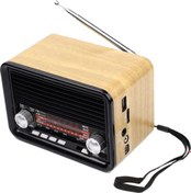 Resim Nns Ns-1537Bt Şarjlı Radyo Retro Ahşap Mp3 Çalar 14 Cm Diğer