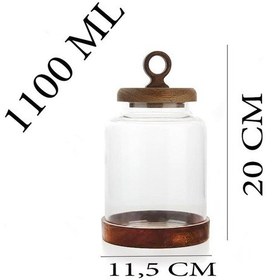 Resim Cam Kavanoz Seti Akasya Kapaklı Hava Almaz 3lü Kitchen Kavanoz Takımı Kahverengi 