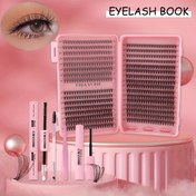 Resim 640 adet DIY Kirpik Uzatma Kiti, Çift Başlı Yapıştırma ve Mühürleme Pense ile 10D-20 Kombinasyon D Curl Küme Kirpikler Seti, Doğal ile Glamourous Bakışlar için 10-16mm Kabarık Kedi Gözü Stili, Partiler ve Toplantılar için Mükemmel, Parti Makyaj Kiti | Doğal Bakış Kirpikleri | Bireysel Kirpik Küme, Kirpik Uzatma Malzemeleri 