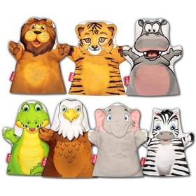 Resim 7 Parça Tox Safari Hayvanlar El Kukla Set Eğitici Oyuncak 