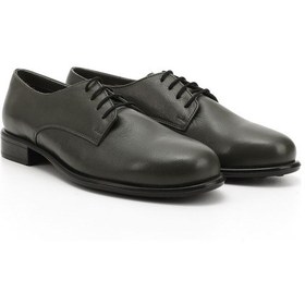 Resim Gön Haki Antik Bağcıklı Hakiki Deri Oxford Ayakkabı Haki 