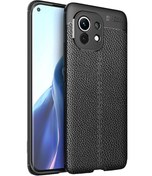 Resim Microcase Xiaomi Mi 11 Lite Leather Tpu Silikon Kılıf - Siyah 