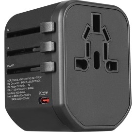 Resim S-Link SL-WL20PD 2*usb 2.4A + Pd 20W Yedek Akım Sigortalı 100-240V Universal Çevirici Priz Adaptör 
