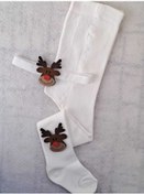 Resim Es Seri10 Kız Çocuk Geyik Figürlü Yeni Yıl Külotlu Çorap Ve Bandana 