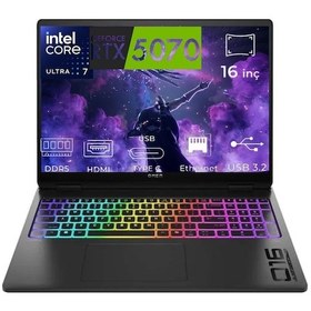 Resim HP Omen Max 16-AH0021NT B92QXEA -29 Ultra 7 255HX 32 GB 1 TB SSD RTX5070 16" W11P Dizüstü Bilgisayar 