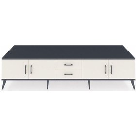 Resim Kronos Tv Ünitesi 2 Raflı 2 Çekmeceli 4 Kapaklı 220x59x51 Antrasit-aytaşı Aytası/aytası - Antrasıt 