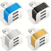 Resim 3 Portlu USB 2.0 Hub Bölücü Adaptör | Bilgisayarlar için Çok Renkli Kompakt Şarj Genişletici | Metalik Kaplama Dayanıklı Plastik | Yer Tasarruflu Tasarım | Ev ve Ofis Kullanımı İçin İdeal, USB Genişleme Merkezi | Şık Cihaz Aksesuarı | Dayanıklı Plastik Gövde 