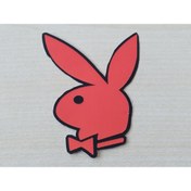 Resim Aksesuar Playboy Sticker (turuncu) 6cmx4,5cm (2 Adet Fiyatı) Playboy Logosu Playboy Arması Playboy Etiketi 