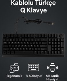 Resim Coverzone Kompakt RGB Gaming Klavye – %80 Boyut, Sessiz Mekanik Hissiyat, Kablolu Plug & Play | G500X 