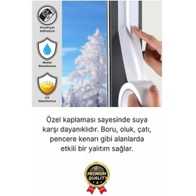 Resim 3 Adet Ekstra Güçlü Dayanıklı Su Geçirmez Sızdırmaz Yalıtım İzolasyon Beyaz Tamir Bandı 10 Mt 48 Mm 