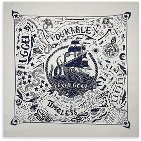 Resim 1 Adet Vintage Denizci Bandanası - Dayanıklı & Makinede Yıkanabilir, Mavi Beyaz Yelkenli Gemi & Deniz Canlıları Tasarımı, Hip Hop Moda Kare Eşarp, Dış Mekan Bisiklet Sürme & Cadılar Bayramı Sokak Dansı İçin İdeal 