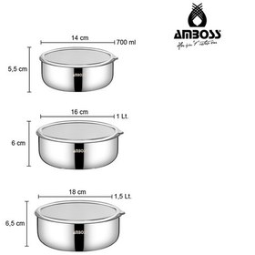 Resim 9 Parça Siesta Paslanmaz Çelik Saklama Kabı Sahan Set & Krep Tava siyah 