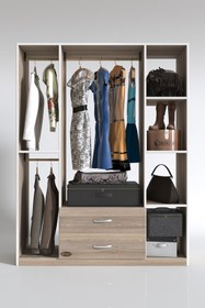 Resim Kenzlife Giysi Dolabı Orhan 175*120*40 Crd Gardırop 2 Çekmeceli 