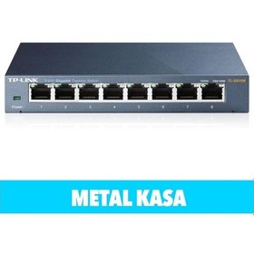 Resim Tp-lınk Tl-sg108, 8 Port, Gigabit, Yönetilemez, Metal Kasa, Masaüstü Switch 