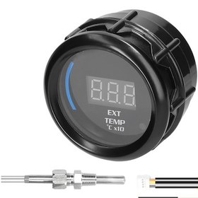 Resim Lemestar Siyah Abs+metal Egzoz Gazı Sıcaklık Göstergesi, 40-120 C Ölçüm, Φ52mm Montaj, 45g Ağırlık 