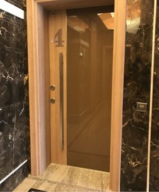 Resim zafrakreklam Kapı Daire Numarası 1 mm Bronz Ayna Pleksi Yapışkanlı No - 4 DÖRT 