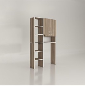 Resim Kenzlife Çamaşır Makinesi Dolabı Sinemmaks Crd 180 096 30 Banyo Kapaklı Arkalıklı Raflı Çok Renkli 