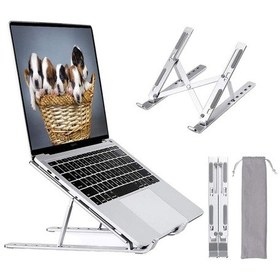 Resim Katlanır Alüminyum Notebook Standı Ayarlı Laptop Tutucu Apple Uyumlu MacBook 