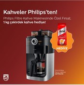 Resim Philips HD7769 Öğütücülü Filtre Kahve Makinesi Siyah + Segafredo Intermezzo Çekirdek Kahve 1 KG 
