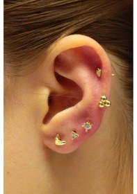 Resim 14 Ayar Altın Piercing Tragus Küpe T016 