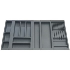 Resim Mutfak, Modüler Bıçaklıklı Kaşıklık Seti, Antrasit, 84 x 48 cm (Enden-Boydan 3,5 cm Kesilebilir) 