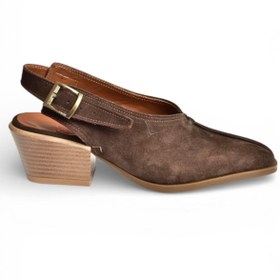 Resim Fox Shoes Y654307302 Kahverengi Hakiki Deri Süet Kalın Topuklu Western Ayakkabı Kahverengi 